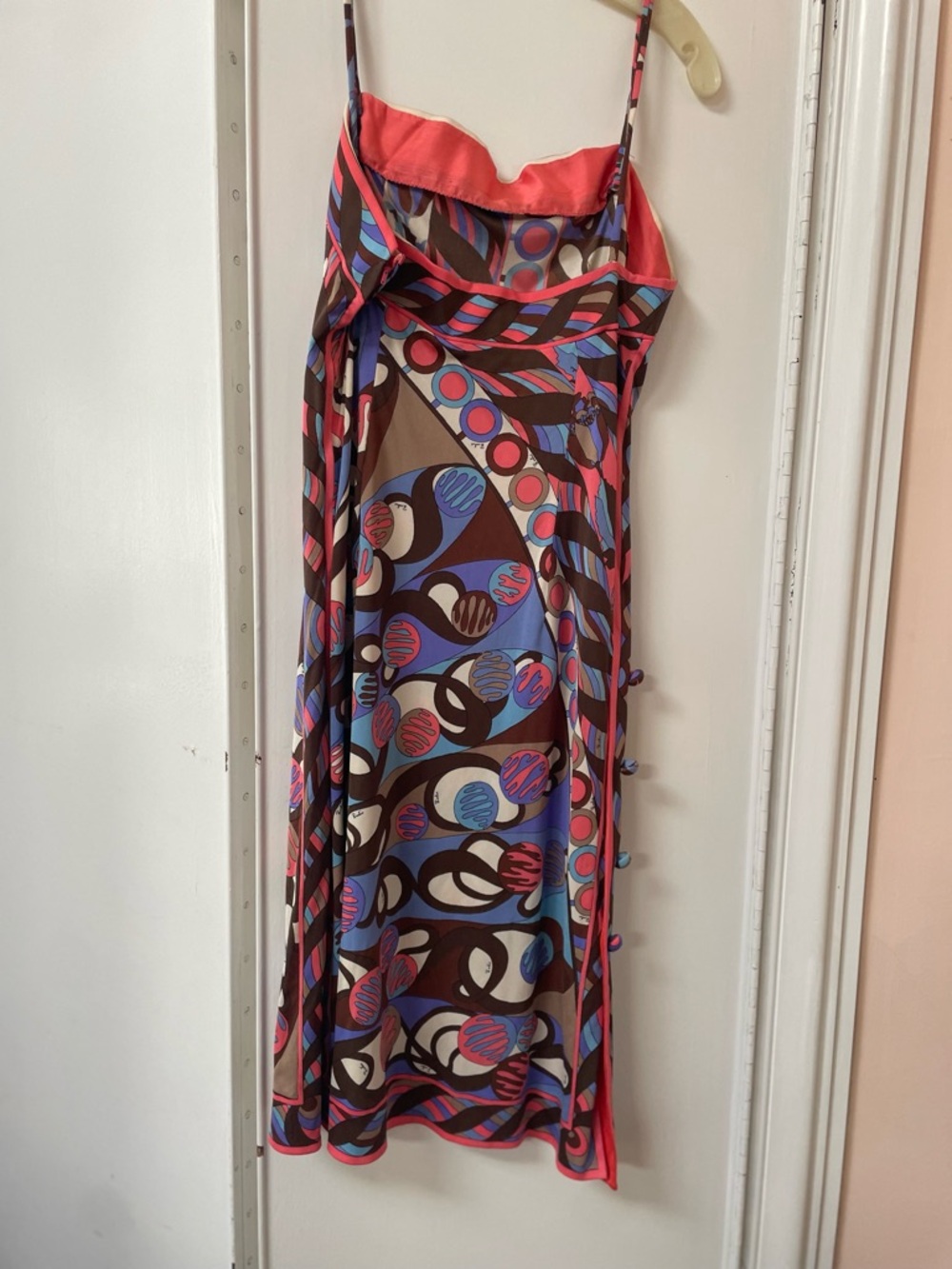 Emilio Pucci Brown, Blue and Pink Geometric Strap Maxi Dress with underwear - Picture 7 of 13